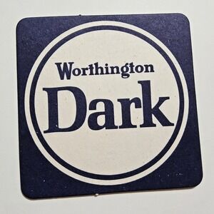 Worthington Dark Navy Blue‎ White Beer Coaster Barware Drink Coaster